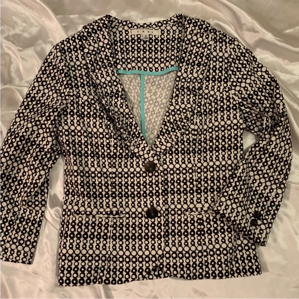Cabi  Black and White Women's Jacket size 2